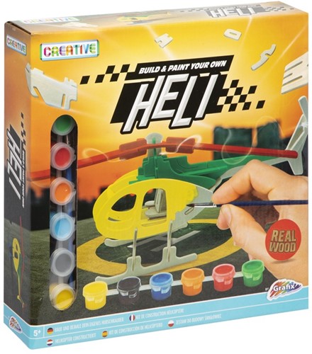 Grafix Houten Puzzel Bouwset Helicopter