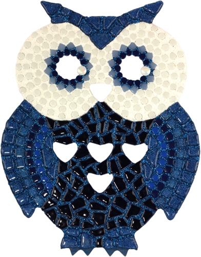 Mozaïekpakket Blauwe Uil 26 cm