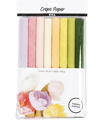 CC Crêpepapier Pastel Tinten 8 stuks 25x60 cm-2