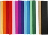 CC Crepe Paper, assorted colours, L: 2,5 m, W: 50 cm, 22 g, 15 pleats/ 1 pack