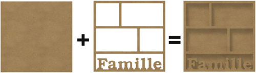 Gomille MDF Kader Familie 30x30 cm