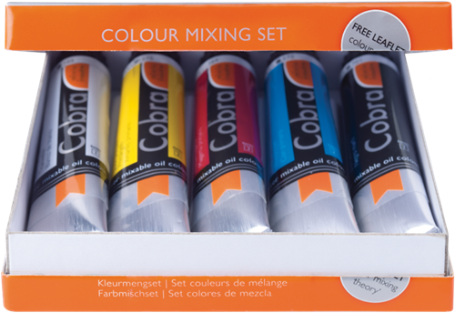 Cobra Wasser-Ölfarben-Set, Mischset, Primär, 5 x 20 ml-2