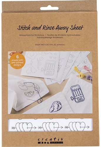 CC Wateroplosbare Borduurvellen Decoratieve Dessins A5 6 vel