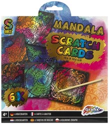 Grafix Rainbow Scratch Cards 19.5x19.5 cm Mandala