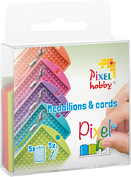 Pixelhobby Medaillons & Farbkordeln - 5 Stck - Bunt