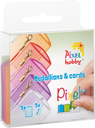 Pixelhobby Medaillons & Color Cords - 5 stuks - Warme Tinten
