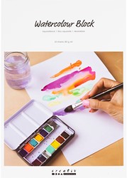 CC Aquarelpapier in blok A4 180 gr Wit 20 vel
