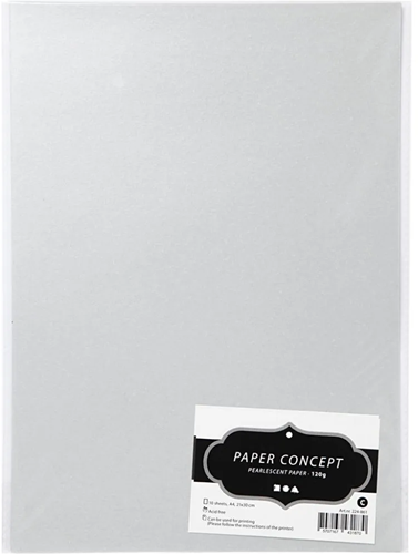 CC Perlmuttpapier A4 120gr Silber 10 Blatt-2