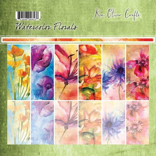 Ken Oliver Crafts Waterkleur Florals 12 stuk
