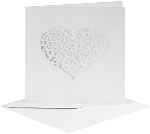 CC Kaarten & Enveloppen 13,5x13,5 cm Wit 5 stuks