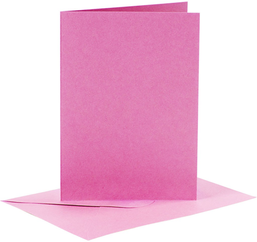 CC Kaarten & Enveloppen 10,5x15 cm Roze 6 stuks