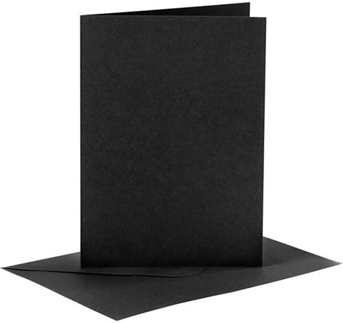 CC Kaarten & Enveloppen 10,5x15 cm Zwart 6 stuks