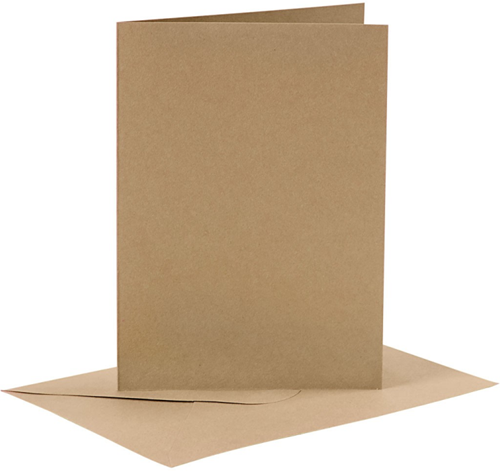 CC Kaarten & Enveloppen 10,5x15 cm Kraft 6 stuks