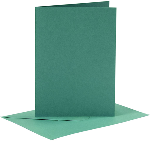 CC Kaarten & Enveloppen 10,5x15 cm Donkergroen 6 stuks
