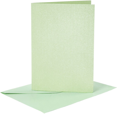 CC Kaarten & Enveloppen Parelmoer 10,5x15 cm Lichtgroen 4 stuks