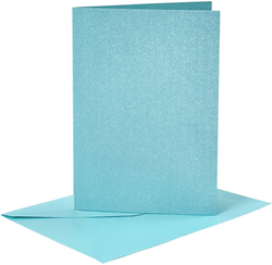 CC Karten und Umschläge Perlmuttblau 10x15 cm 4 Sets