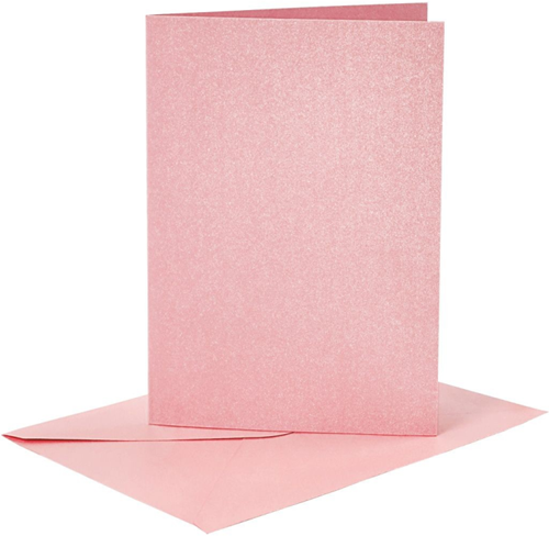 CC Kaarten & Enveloppen 10,5x15 cm Roze 4 stuks