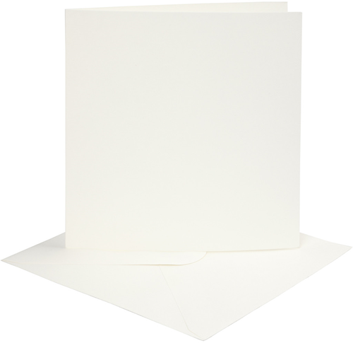 CC Kaarten en Enveloppen 15,2x15,2 cm Off-white 4 stuks