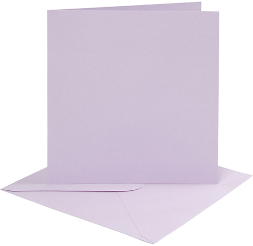 CC Kaarten en Enveloppen 15,2x15,2 cm Lichtpaars 4 stuks