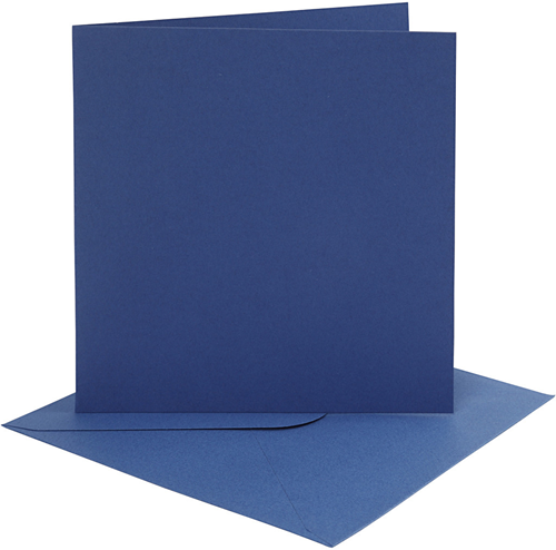 CC Kaarten en Enveloppen 15,2x15,2 cm Blauw 4 stuks