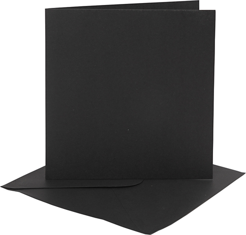 CC Kaarten en Enveloppen 15,2x15,2 cm Zwart 4 stuks