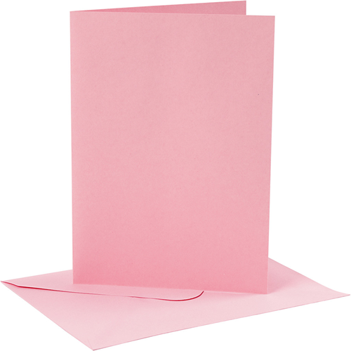 CC Kaarten en Enveloppen 12,7x17,8 cm Roze 4 stuks