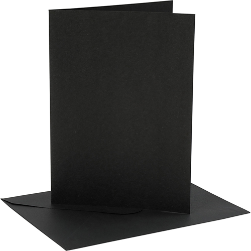 CC Kaarten en Enveloppen 12,7x17,8 cm Zwart 4 stuks