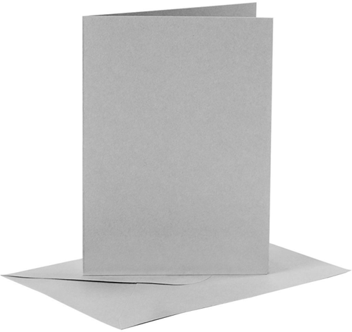 CC Kaarten & Enveloppen 10,5x15 cm Grijs 6 stuks