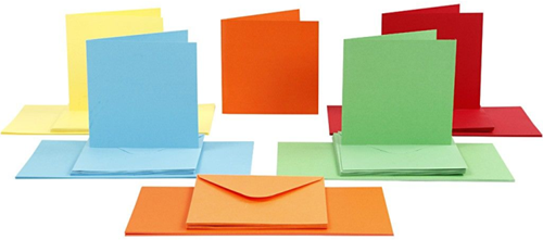 CC Kaarten & Enveloppen 15x15 cm Multi 50 stuks