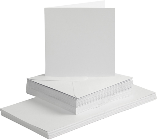 CC Kaarten & Enveloppen 15x15 cm Wit 50 sets