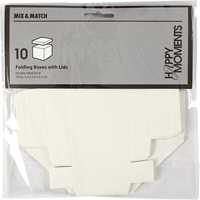 Faltschachtel 5,5x5,5 cm Cremeweiß 10 Stück-3