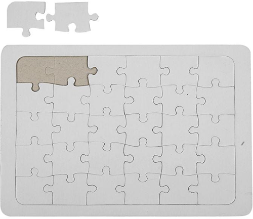 CC Kartonnen Puzzel A4 Wit