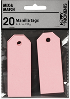 CC Manila-Etiketten 3x8 cm Rosa 20 Stück-2