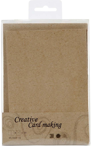 CC Kaarten & Enveloppen 10,5x15 cm Naturel 10 stuks