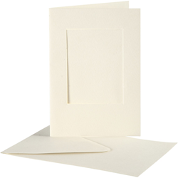 CC Karten & Umschläge Passepartout Rechteck 10,5x15 cm Cremeweiß 10 Stück