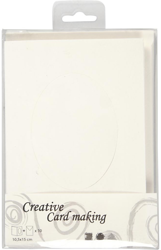 CC Kaarten & Enveloppen Passepartout Ovaal 10,5x15 cm Off-white 10 stuks-3