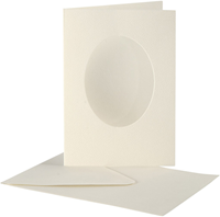 CC Kaarten & Enveloppen Passepartout Ovaal 10,5x15 cm Off-white 10 stuks-2
