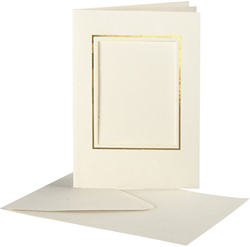 CC Kaarten & Enveloppen Passepartout Rechthoek met Rand 10,5x15 cm Off-white 10 stuks