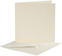 CC-Karten und Umschläge, 12,5 x 12,5 cm, gebrochenes Weiß, 10 Stück