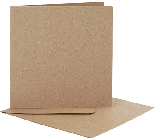 CC Karten & Umschläge 12,5x12,5 cm Natur 10 Stück