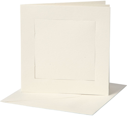 CC Cards & Envelopes Passepartout Square 12,5x12,5 cm Cremeweiß 10 Stück