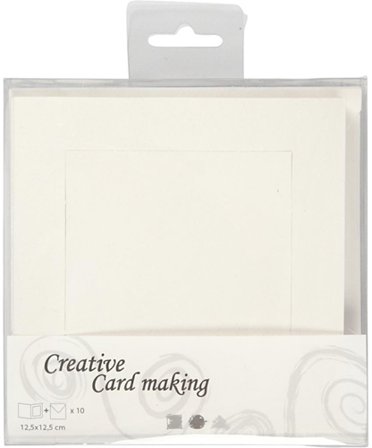 CC Kaarten & Enveloppen Passepartout Vierkant 12,5x12,5 cm Off-white 10 stuks-3