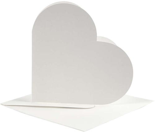 CC Kaarten & Enveloppen Hart 12,5x12,5 cm Off-white 10 stuks