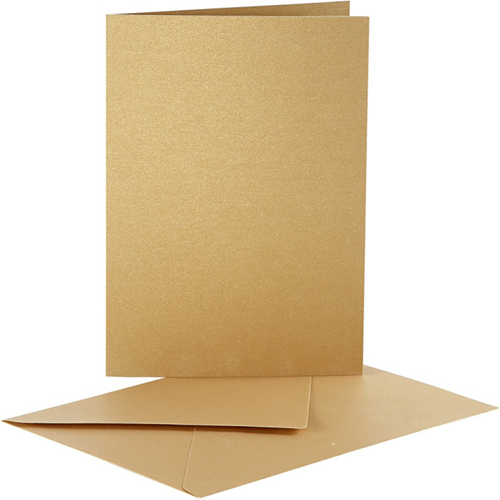 CC Kaarten & Enveloppen Parelmoer 10,5x15 cm Goud 10 stuks