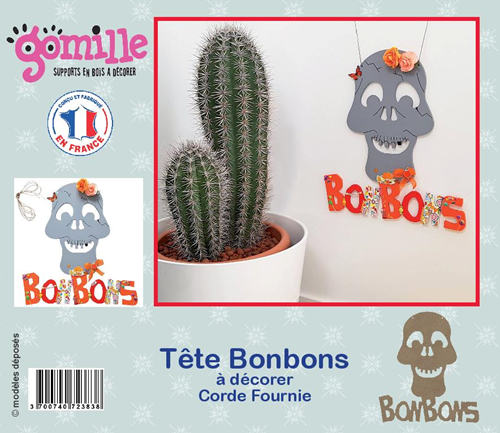 Gomille MDF-Aufhänger Totenkopf-Pralinen-2