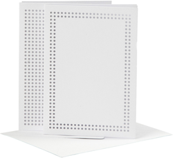 CC Borduurkaarten 10,5x15 cm Wit 6 stuks