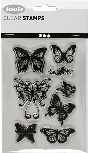 CC Silicone Stempels Vlinders 15,5 cm