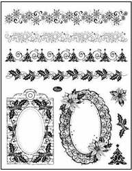 Viva Decor Silikonstempel Weihnachtsrand & Rahmen 14x18 cm