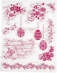Viva Decor Silikonstempel Ostereier & Ränder 14x18 cm