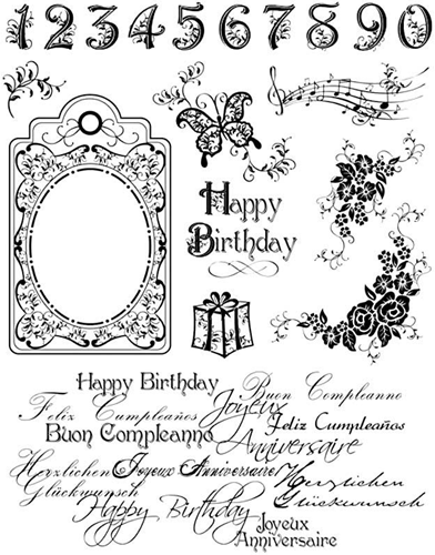 Viva Decor Siliconen Stempels Happy Birthday 14x18 cm-2